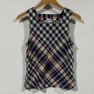 FWK engineered garments New York Stylish Plaid Tank Top in Navy and Red